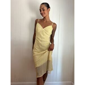 Vintage Yellow Floral Maxi Women's Small